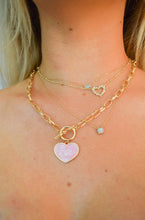 Load image into Gallery viewer, Gold Chain Heart Necklace Pink
